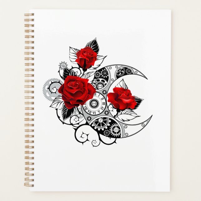 Agenda Mechanical Crescent with Red Roses (Frente)