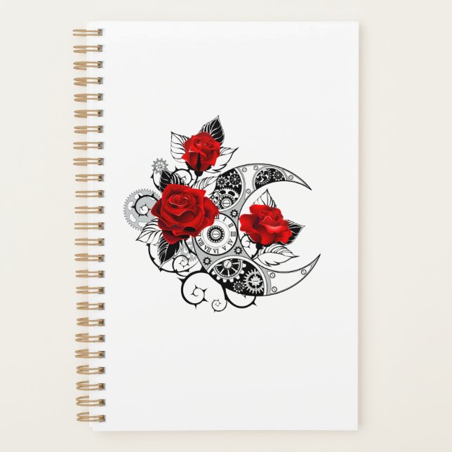 Agenda Mechanical Crescent with Red Roses (Frente)
