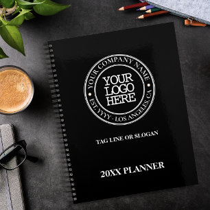 Agenda Medalhão branco preto Elegante para empresas Adici