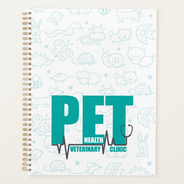 Agenda Medicamento veterinário Clínico Moderno do Teal (Frente)