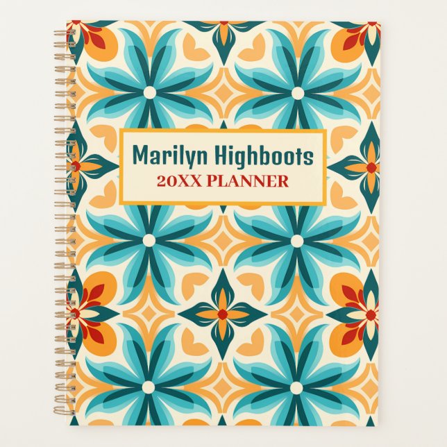 Agenda Médio Teal e Tangerine (Frente)