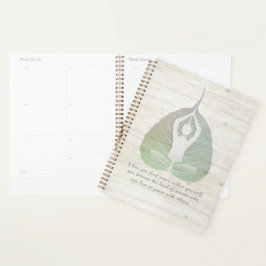 Agenda Meditação de Instrutor Yoga Pose Bodhi Leaf Citaçõ