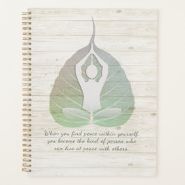 Agenda Meditação de Instrutor Yoga Pose Bodhi Leaf Citaçõ