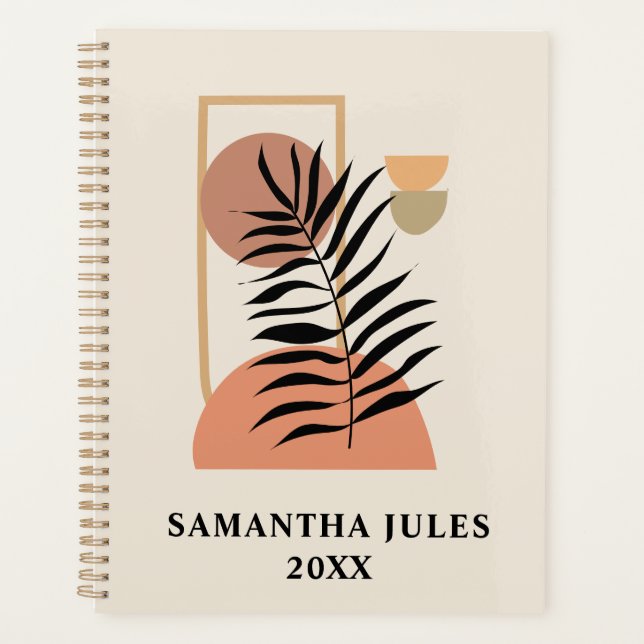 Agenda Meio século Botânico Terracotta Boho (Frente)