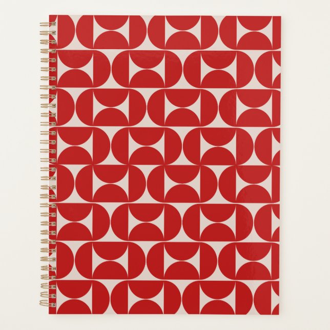 Agenda Meio século Modern Abstrato - Padrão Vermelho (Frente)