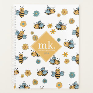 Agenda Mel Bonito e Floral de Flores Selvagens Monograma