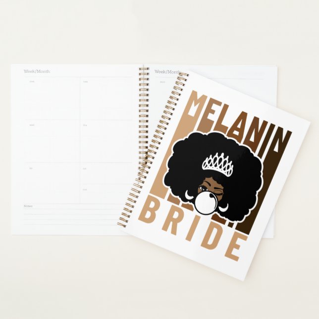 Agenda Melanin Bride Poppin Planner (Exibição)