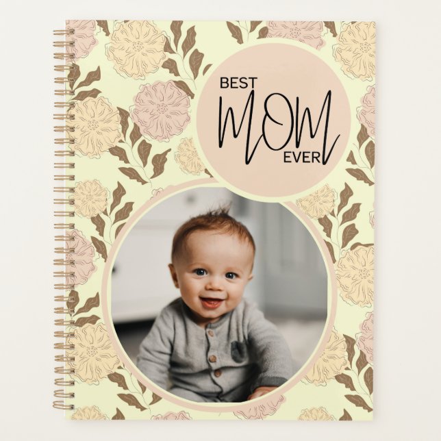 Agenda Melhor Foto De Padrão Floral Da Mãe (Frente)