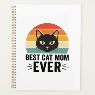 Agenda Melhor Mãe de Gato de Todos os Tempos Design Retro