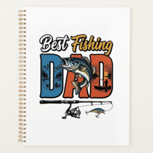 Agenda Melhor Pai Pescador Camisa Desenho de Gravura Vint