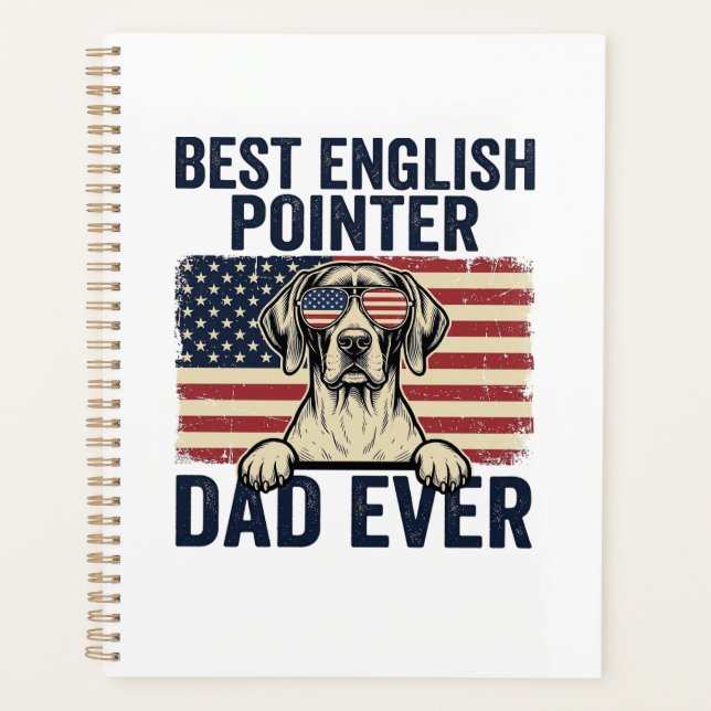 Agenda Melhor Pai Pointer Inglês Patriota de Sempre (Frente)