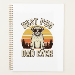 Agenda Melhor Pai Pug de Todos os Tempos Camisa Vintage P