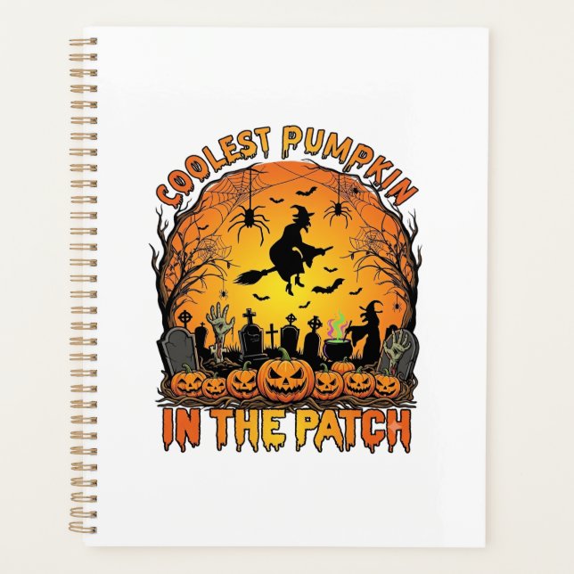 Agenda Melhor Patch de Abóbora Halloween Bruxa Aranhas Ce (Frente)