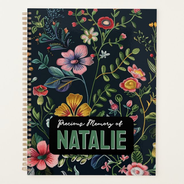 Agenda Memória Floral Personalizada (Frente)