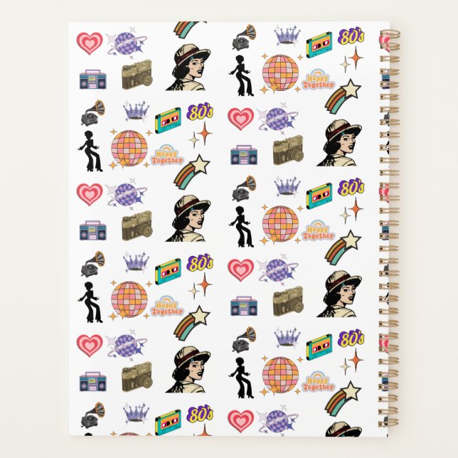 Agenda Memória Vibes do anos 80 Retroativo (Verso)