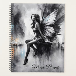 Agenda Menina alada mística, negra e branca, urbana