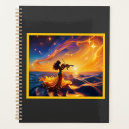 Agenda Menina Asiática Jogando A Cena Surreal Violina