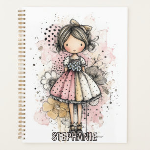 Agenda Menina Caprichosa Aquarela com Acentos Florais (3)