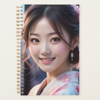 Agenda Menina de Anime Sakura Dreams com Cerejeiras em Fl