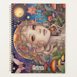 Agenda Menina de fantasia mística - Magia personalizada