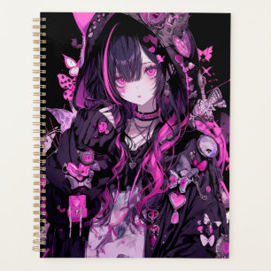 Agenda Menina de Gótico de Anime Bonita