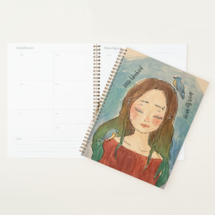 Agenda Menina dos Pássaros Azuis Não Voem Para Longe