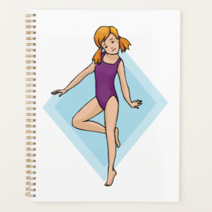 Agenda Menina Ginasta em Leotardo Roxo