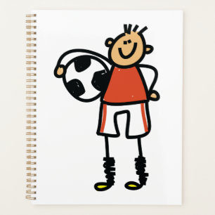 Agenda Menino jogador de futebol figurinha palito