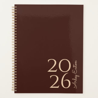 Agenda Mensal Especial Marrom Minimalista