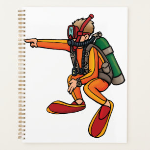 Agenda Mergulhador em Neoprene Laranja Apontando