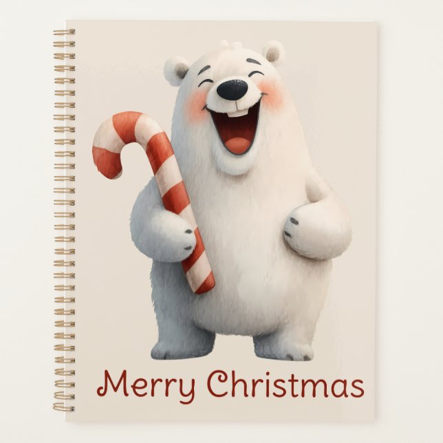 Agenda Merry Christmas Cute Polar Bear Design (Frente)