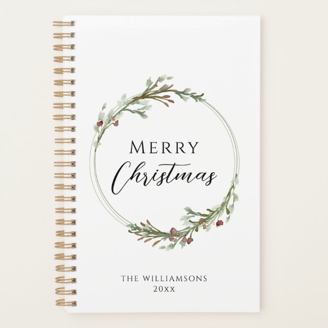 Agenda Merry Christmas Minimalist Wreath (Frente)
