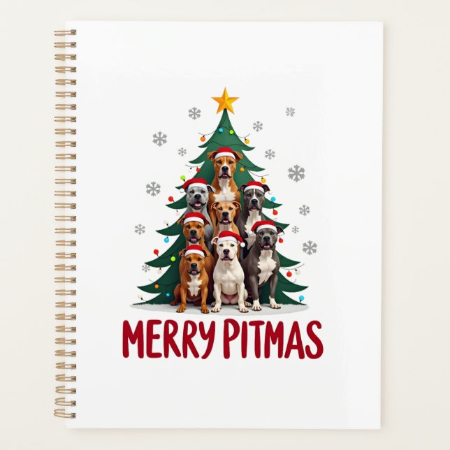 Agenda Merry Pitmas Pitbull Dog Ugly Christmas Sweater Tr (Frente)