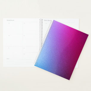 Agenda Metálico da Glitter do Ombre Azul Roxo Personali