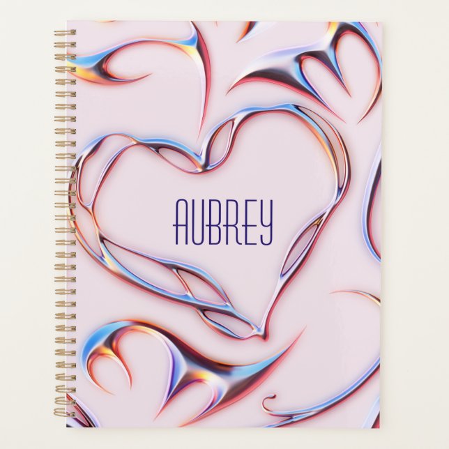 Agenda Metálico Futurístico - Adicionar Nome Cyberpunk -  (Frente)