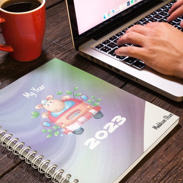 Agenda Meu Ano - Ovelha Bonita em Marble com nome (Criador carregado)