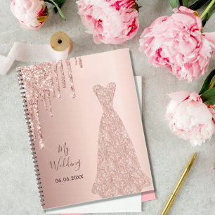 Agenda Meu casamento rosa dourado brilho gostas noiva 202
