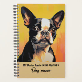 Agenda Meu Nome de Cachorro Personalizado Boston Terrier 