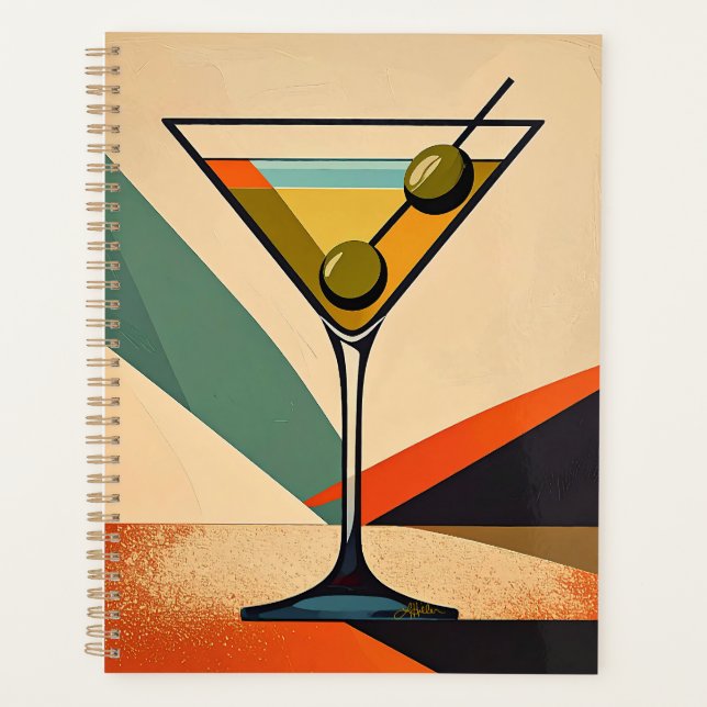 Agenda Mid Century Modern Color Block Martini Art (Frente)