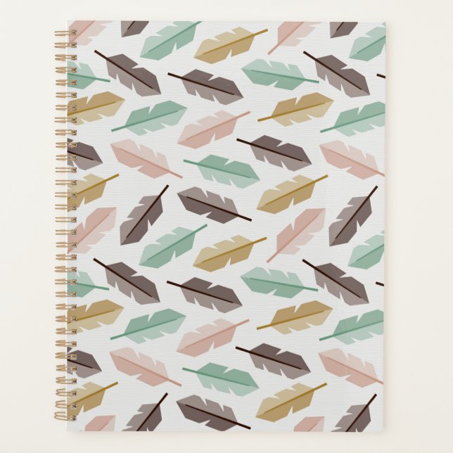 Agenda Mid-Century Modern Retro Feathers Planner (Frente)