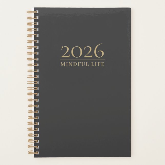 Agenda Mindful Life Custom Initials |  2026 Minimalist (Frente)