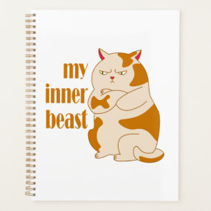 Agenda Minha citação motivadora de gato preguiçoso e gord