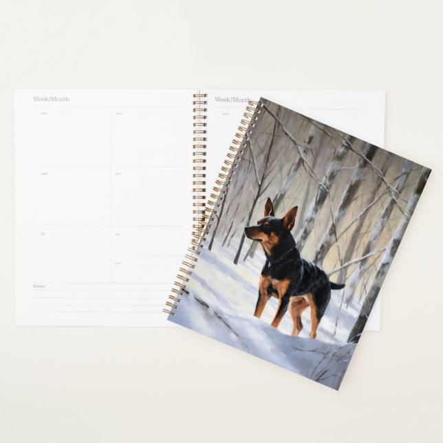 Agenda Miniatura Pinscher Deixa-o nevar no Natal (Exibição)