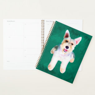 Agenda Miniatura Schnauzer Cão Cachorro - Pintura de Cura