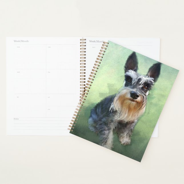 Agenda Miniatura Schnauzer Cão Cachorro - Pintura de Cura (Exibição)
