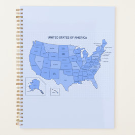 Agenda Minimal Blue United States Map Illustration