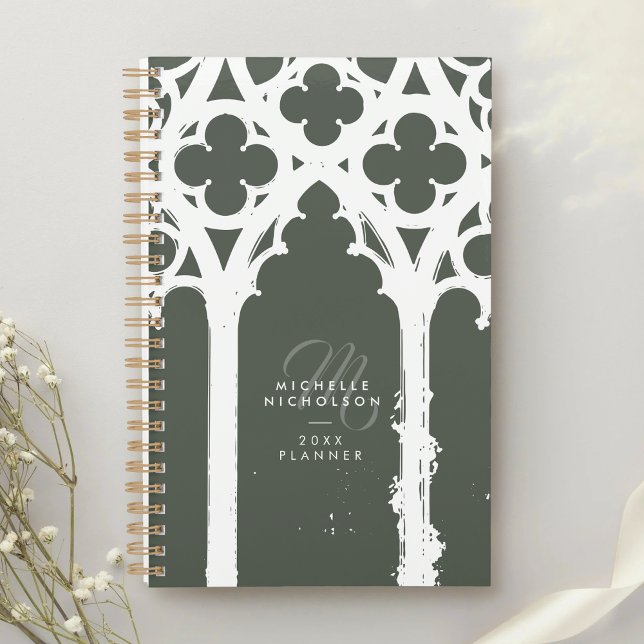Agenda Minimal Classic Gothic Window Typography Olive (Criador carregado)