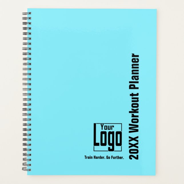 Agenda Minimal Electric-Blue Black Logo Motto Workout (Frente)