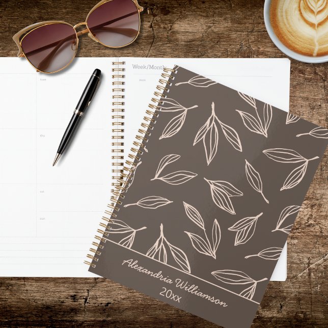 Agenda Minimalist Brown Foliage  (Criador carregado)