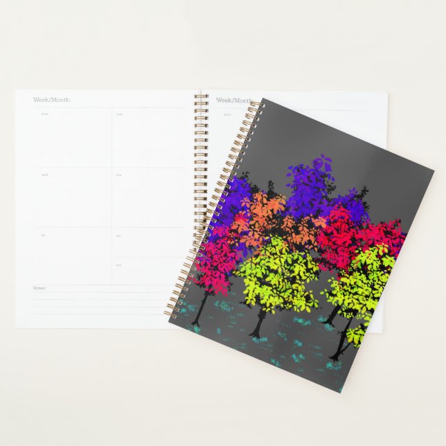 Agenda Minimalist Pops of Color Trees Planner (Exibição)